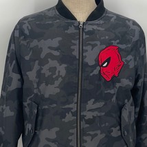 Marvel Deadpool Gray Camouflage Jacket Size Medium Embroidered Wade Wilson Comic - £51.43 GBP