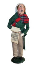 Vtg 1990 Byers Choice The Carolers Man Music Sheet Green Coat Plaid Scar... - $12.99