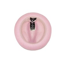 Men's Bently Semi Crushable Fedora Briad Straw Hat Dante DA220 Pink/White image 6