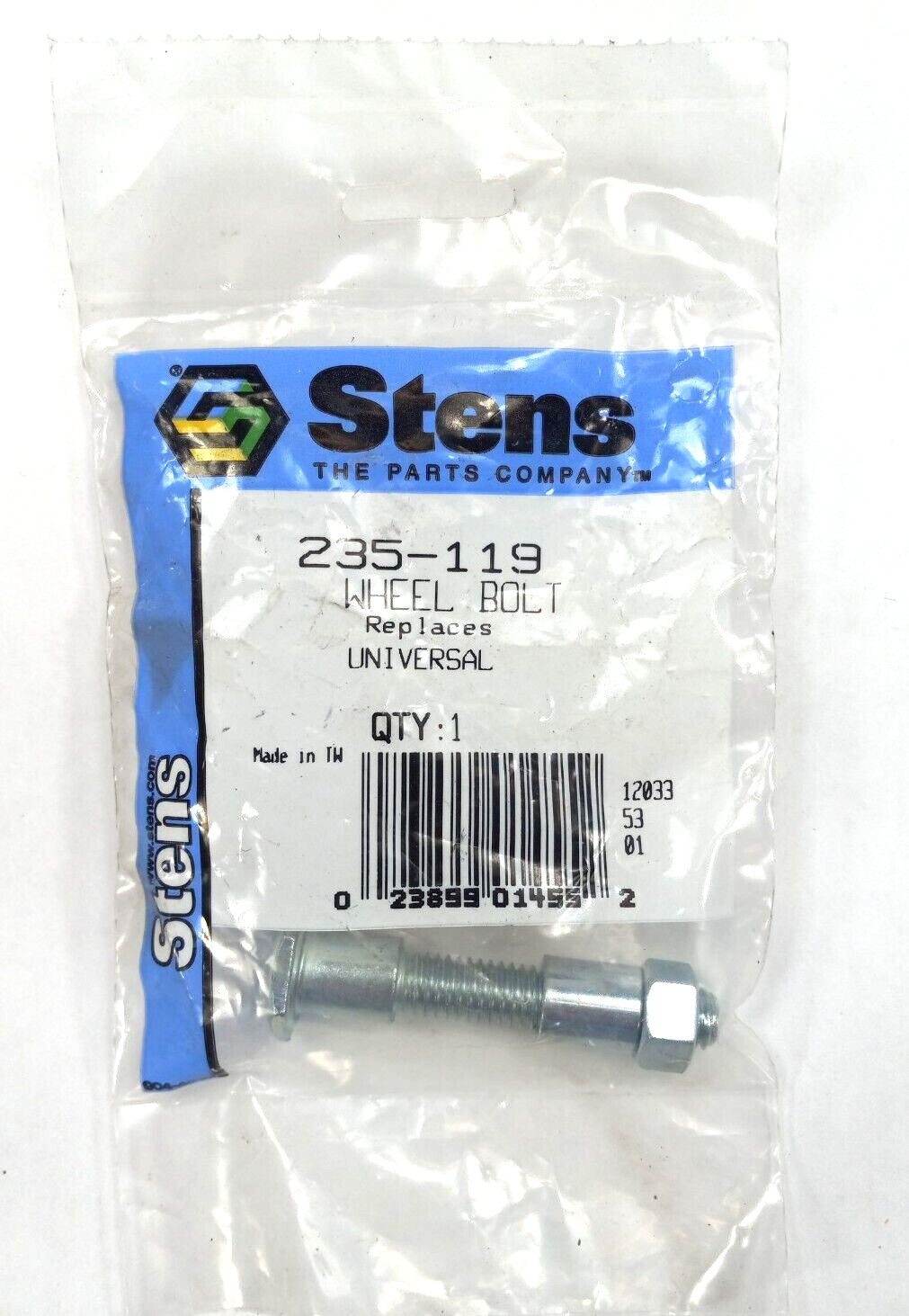 New Stens 235-119 Wheel Bolt replaces Universal - $1.00