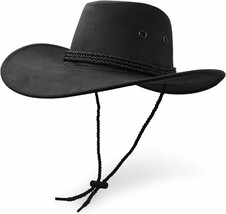 Cowboy Hat, Sun Hat Faux Felt Leather Suede Travel Cap Western Hat Outdo... - $38.99