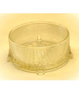 Clear Glass Depression Footed Powder Jar Ribbed Art Deco - $24.74
