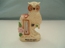 Music city USA  vintage souvenir owl thermometer figurine  made in Japan - $379.32 MXN