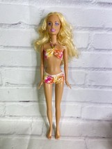 Mattel Barbie Beach Party Doll With Bikini Blond Hair Flat Feet Sunset Swimsuit - £21.80 GBP
