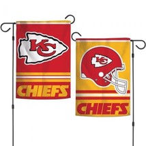 KANSAS CITY CHIEFS 2-SIDED 12&quot;x18&quot; GARDEN FLAG NEW &amp; OFFICIALLY LICENSED - £10.75 GBP