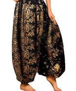 EMBELLISHED BLACK GOLD ORIENTAL DELUXE TRIBAL ATS GYPSY BOHO MOROCCAN PANTALOON - $1,640.19 MXN