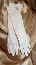 Vintage 1960s Grandoe 100% Nylon Tan Womens Evening Gloves New With Tag One Size - $35.63