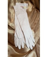 Vintage 1960s Grandoe 100% Nylon Tan Womens Evening Gloves New With Tag ... - $35.63