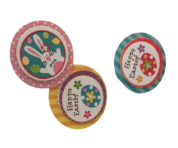 Recollections Dimensional Stickers Happy Easter Rabbit Eggs Circle Embellishment - £2.38 GBP