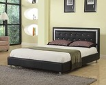 Bria Glam Modern Faux Leather Platform Bed, Queen, Black, From Best Master - $216.99