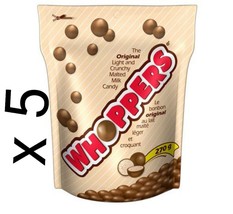 5 Bags of Whoppers light and crunchy malted milk Candy Chocolate Canada ... - $37.74