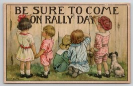 Rally Day Children Painting Fence With Puppy Artist CM. Burd 1917 Postcard G26 - £6.28 GBP