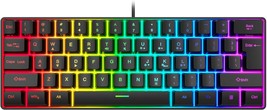 Snpurdiri 60% Wired Gaming Keyboard, Rgb Backlit Ultra-Compact Mini, Black - £31.96 GBP