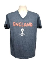 2014 England FIFA World Cup Brasil Adult Medium Gray TShirt - $368.65 MXN