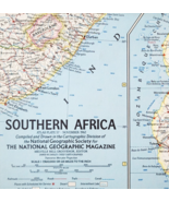 1962 Southern Africa Madagascar Map National Geographic 24.75 x 19&quot; F13G - $29.99