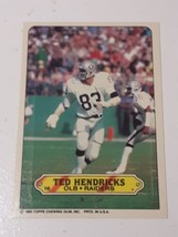 Ted Hendricks Los Angeles Raiders 1983 Topps Stickers Card #16 - £0.77 GBP