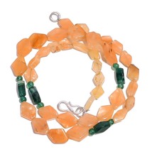 Natural Multi Aventurine Gemstone Mix Shape Smooth Beads Necklace 17&quot; UB-4104 - £7.68 GBP