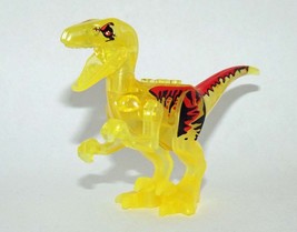 Yellow Velociraptor Clear Jurassic World dinosaur Building Minifigure Br... - $9.57