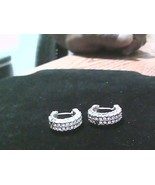 Vintage Monet Crystal Hoop Earring - $376.79 MXN