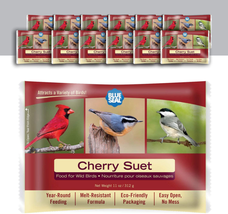 Cherry Suet Cake | No Mess Wild Bird Suet | 11 Oz (12 Pack) - £36.75 GBP