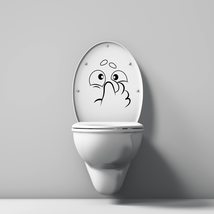 Toilet Lid Decal Sticker - Funny Face with Closed Nose for Toilet Cover ... - £77.90 GBP