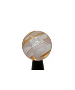 Richard Marquis Studio Art Glass Marble ~ Orange White Swirls - $474.60 CAD