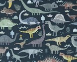 Cotton Dinosaurs Dinos Roar D is for Dinosaur Fabric Print by the Yard D... - $13.95