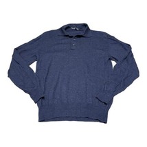 Metropolitan Navy Blue 1/4 Button Up Men’s Pullover Sweater Small Made I... - $37.39