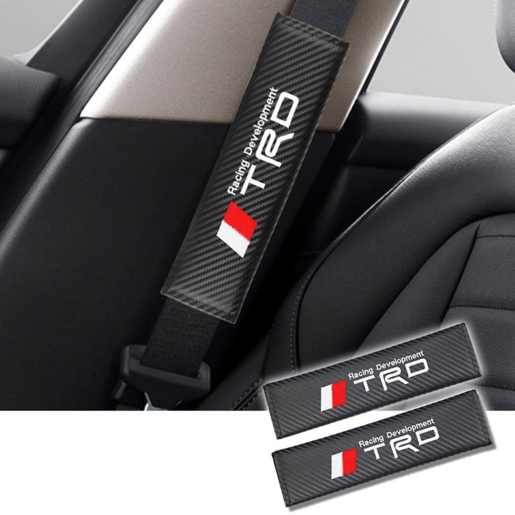 Primary image for TRD Carbon Fiber Embroidered Logo Car Seat Belt Cover Shoulder Pad 2pc