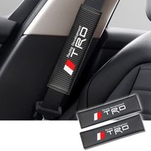 TRD Carbon Fiber Embroidered Logo Car Seat Belt Cover Shoulder Pad 2pc - £11.79 GBP