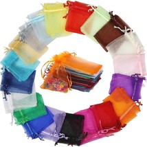 500 Organza Gift Bags Jewelry Drawstring Sack Sheer Party Favors Assorted Bulk - £31.68 GBP