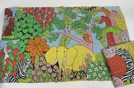 Vintage Stevens Utica Jungle Animals Zoo Print Standard Pillowcase Set 2 Flaws - £43.16 GBP