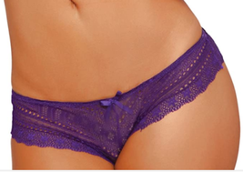 GEO GALLOON LACE PANTY LACE UP BACK DETAIL SATIN RIBBON XL - $9.99