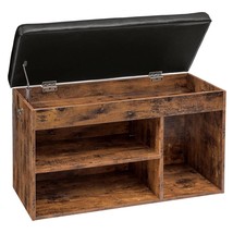 Shoe Storage Bench With Padded Cushion, Entryway Bench With Flip-Open Storage Bo - £102.02 GBP