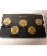 2003 Gold Plated State Quarter 5 piece set in case IL,AL,ME,AR,MO - $11.94 CAD