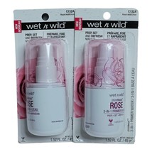 2 Wet n Wild PhotoFocus 3-in-1 Primer Prep Set Refresh Rose Addiction C132A - £11.76 GBP