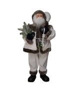 Caucasian Santa Claus 34 Inches Tall White Christmas with Lantern - £91.29 GBP