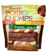 Premium Pork Chomps Twistz Assorted Bacon, Roasted &amp; Chicken, Large 12Ct - £24.04 GBP