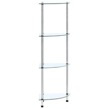 4-Tier Shelf Transparent 30x30x100 cm Tempered Glass - £26.53 GBP