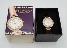 Elizabeth Taylor White Diamonds Orologio Nuovo IN Scatola Nuovo Batteria - $40.46