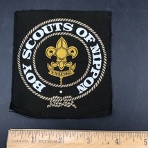 Vintage Boy Scouts of Nippon Japan Black Cloth Patch 4&quot; x 3.75&quot; - £12.59 GBP