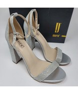 IDIFU Womens Pumps Size 7.5 Ankle Strap Heeled Silver Shoes - $30.87