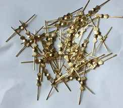 300PCS 45MM Golden Bowtie Crystals Bead Connector Brass Pin Chandelier Part Diy - £7.19 GBP