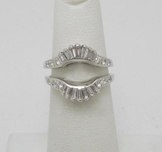 3/4CT Simulated Diamond Solitaire Enhancer Wrap Ring White Gold Plated Silver - £86.11 GBP