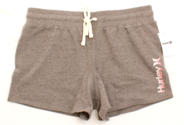 Hurley Women&#39;s XL Heather Gray Fleece Girlfriend Shorts Elastic Waist Dr... - $44.54