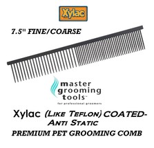 Master Grooming Tools Xylac(Like Teflon)Pet FINE/COARSE Greyhound Style Comb Dog - £15.79 GBP