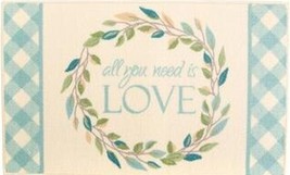 Kitchen Accent RUG(nonskid)(17&quot;x28&quot;) All You Need Is Love,Wreath Of Leaves #2,NR - £14.86 GBP