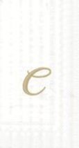 White Stripe Buffet/Guest Napkins with Gold Monogram &quot;C&quot; 16 ct. - £4.27 GBP