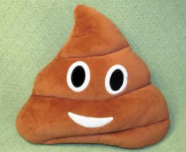 Emoji Plush Pillow Smiling Face Poop Light Brown 13&quot; Stuffed Character Toy - £8.67 GBP