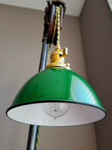 Green porcelain enamel shade: 7&quot; industrial dome, 5.7cm place, metal - $25.95